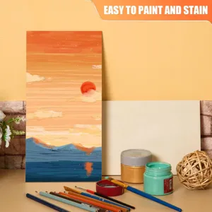 Unfinished wooden painting pieces, square blank wood boards for DIY art crafts and kids decor.