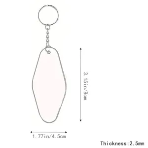 Acrylic diamond shape keychain blank DIY transparent pendant decoration set for crafts.