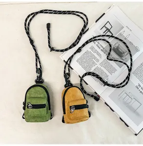 Mini bolso de mochila colgante para el cuello monedero auriculares bolso bandolera