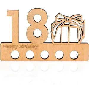 Wooden 18th birthday money holder gift craft laser cut cash stand party decoration