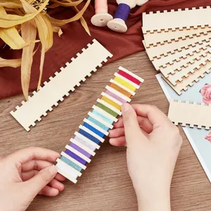 Tavola organizer per filo da ricamo in legno supporto per filo da cucito fai da te dettaglio
