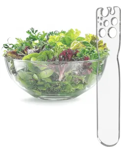 Detail view of clear acrylic herb stripper tool showing precise hole sizes for kale leaves.