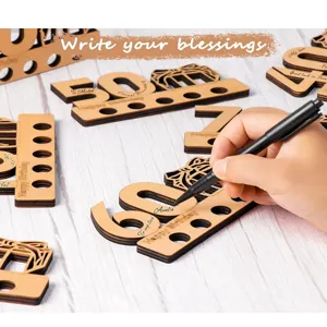 Wooden birthday money gift holder with cash slots and custom engraving for celebration.