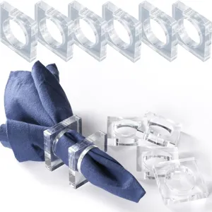 Transparente Acryl Serviettenringe Moderne Geometrische Serviettenhalter Für Hochzeit Party Familientreffen Tischdekoration