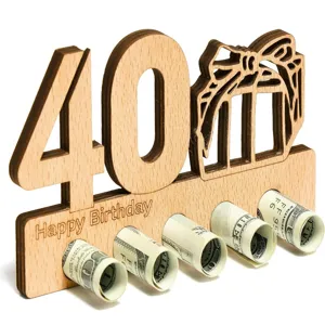 Wooden 40th Birthday Money Gift Holder Cash Holder Creative Birthday Party Wooden Craft
