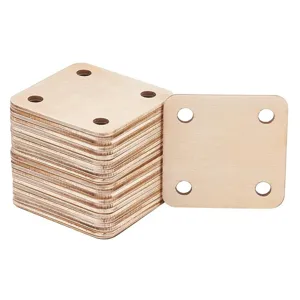 Cartes de Métier à Tisser en Bois Cartes de Tissage Tablette Carrées Vierges Avec Quatre Trous Accessoires de Tissage Bricolage DIY