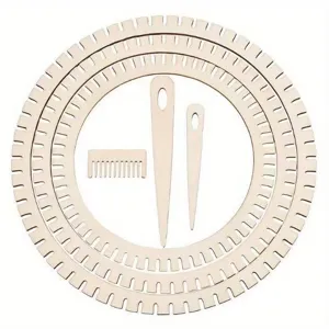 Children DIY Wooden Weaving Loom Kit Round Square Hexagon Gear Knit Craft Tool Wooden Handcraft Weaving Board Set For Kids Crafting