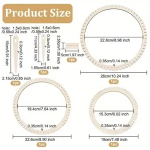 Kids wooden weaving loom kit round gear knitting craft tool set size specifications