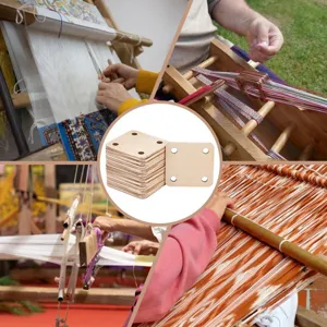 24 pcs cartes de tissage en bois tablettes carrées à 4 trous pour métier à tisser manuel bricolage