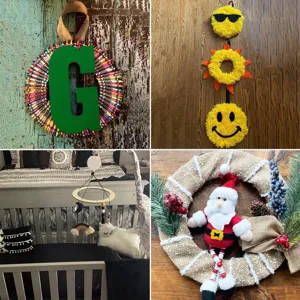 Handmade DIY wreath frames and creative hanging decor sets, perfect for holiday and home decoration.