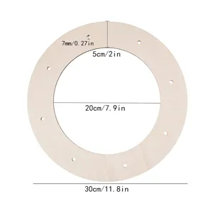Unfinished wooden wreath frame DIY floral hoop 30cm natural wood craft hanging decoration