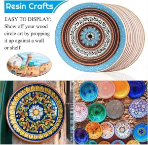DIY rond disque en bois artisanat peinture vierge pendentif suspendu pour mur de maison