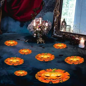 Halloween pumpkin floor wall stickers spooky festival decals for holiday party home decor