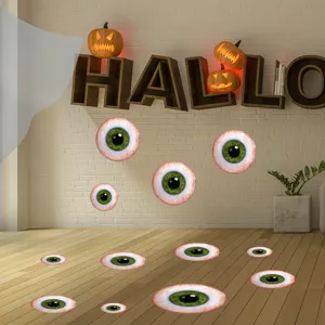 Halloween scary eyeball stickers for wall and floor party spooky decoration details.