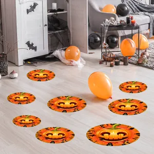 Halloween round pumpkin floor stickers spooky party decoration festival wall decal home decor