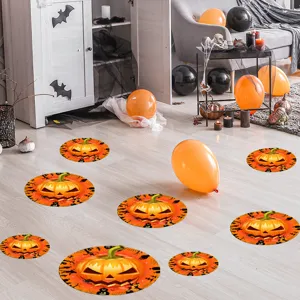 Halloween pumpkin floor stickers waterproof removable scary holiday party home decor decals