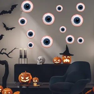 Halloween spooky realistic eyeball wall stickers scary party decoration props decals 12pcs