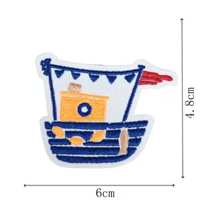Marine sailor boat embroidery patch, DIY decorative clothing accessories, iron-on patch.