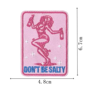 Toppa ricamata ragazza danzante retro rosa termoadesiva decorazione giacca vestiti