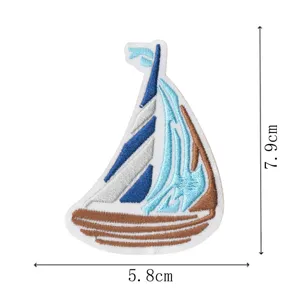 Sailboat embroidery patch diy clothing accessories decorative clothing sticker badge