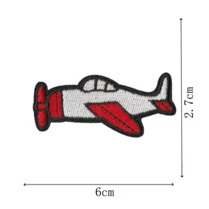 Cute cartoon airplane embroidered patch for DIY clothing, bags, and shoes decoration.