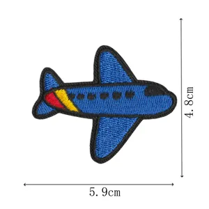 Cute cartoon airplane embroidered patch iron on clothing decorative accessory apparel