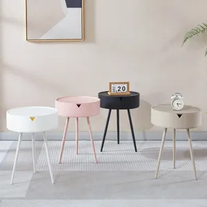 Nordic small round coffee table modern minimalist sofa side table bedside table multi-color