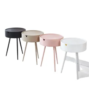Nordic modern minimalist small round table bedside coffee table side table 4 colors option