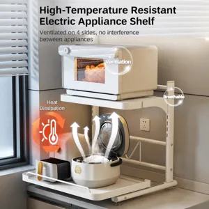 Kitchen storage rack microwave oven stand multi-functional countertop organizer shelf for use
