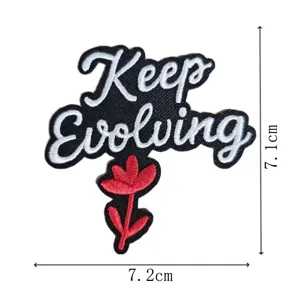 Keep Evolving Bestickter Aufnäher, englischer Buchstabe Stickerei Patch für Kleidung.