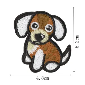 Lindo parche bordado de cachorro para ropa de bricolaje, sombreros, bolsos y reparaciones.