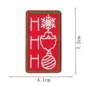 Christmas embroidered patch DIY festive Santa Claus applique clothing badge accessory.