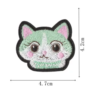 Joli patch brodé chat dessin animé thermocollant pour vêtements sac à dos chaussures accessoires