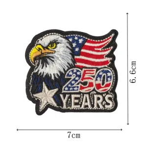 American eagle embroidered patch US flag 250 years tactical morale badge for jacket backpack