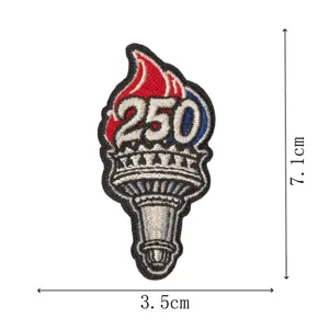 US 250th anniversary Statue of Liberty torch embroidered patch DIY badge accessory