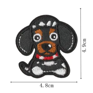 Lindo parche bordado de perrito de dibujos animados, ideal para decorar ropa y bolsos DIY.