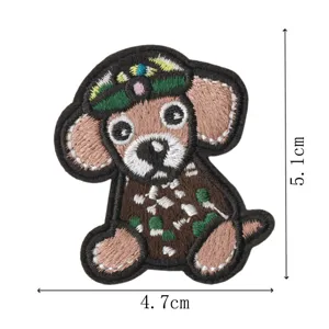 Lindo parche bordado de perrito de dibujos animados DIY ropa sombrero aplique termoadhesivo