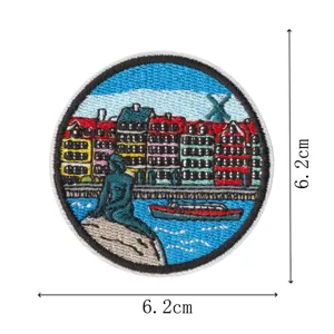 Copenhagen landmark embroidered patch city souvenir iron on badge clothing backpack decor