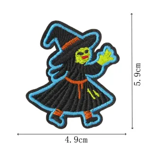Halloween witch embroidered patch clothing decoration cute ghost badge iron on sticker appliques