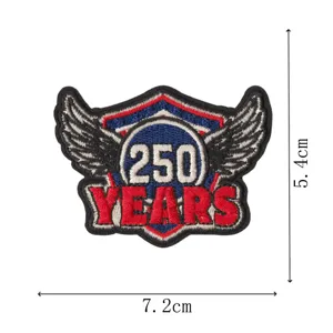 écusson brodé 250 anniversaire aigle bouclier design bricolage vêtements veste badge accessoire