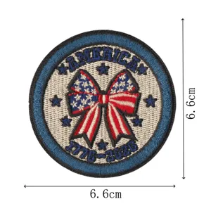 Patch brodé nœud drapeau américain insigne commémoratif 1776-2026 pour vêtements DIY