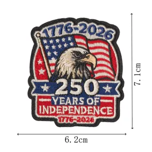Écusson brodé 250e anniversaire USA drapeau aigle patch pour vêtements de décoration.