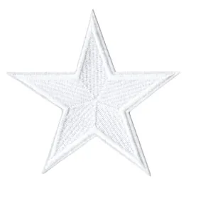 White five-pointed star embroidered patch clothing accessory DIY iron-on badge applique