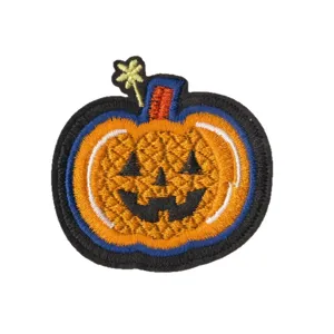 Halloween pumpkin embroidered patch jack-o'-lantern iron-on badge for clothing decor appliques