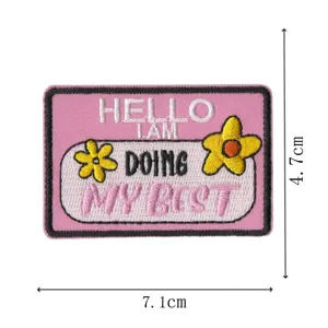Embroidered patch funny badge cute slogan applique DIY decorative clothing accessories