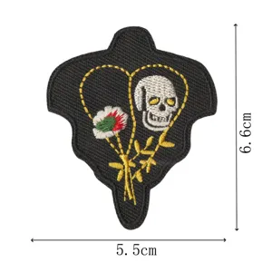 Patch brodé tête de mort moto punk écusson thermocollant pour vestes vêtements accessoires