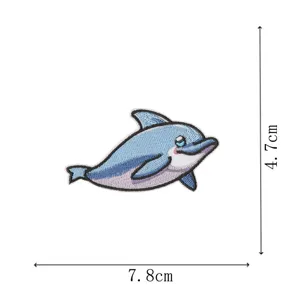 Cartoon Delfin Bestickung Aufnäher Bügelbild Kleidung Reparatur Abzeichen DIY Deko