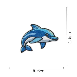 Süßer Cartoon Delfin Stickerei Aufnäher Bügelbild für Kleidung Reparatur und Dekoration.