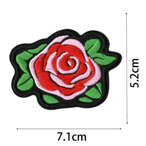 Écusson brodé fleur de rose vêtements accessoires badge décoratif application textile