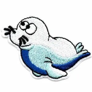 Joli patch brodé de phoque de dessin animé pour la décoration de vêtements et le repassage.